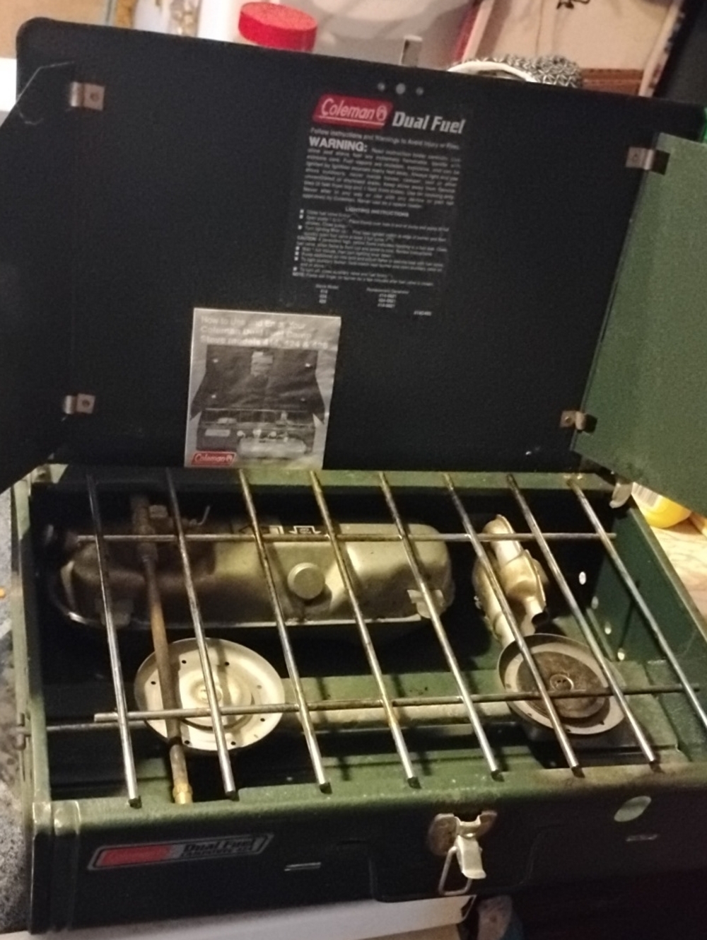 Coleman Dual Fuel Two-Burner Camping Stove - Dark Green
